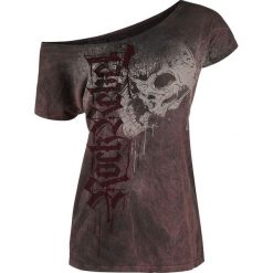 Bluzki damskie: Rock Rebel by EMP Drops Skull Shirt Koszulka damska bordowy/czarny