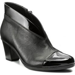 Botki GABOR - 75.616.97 Schwarz. Czarne buty zimowe damskie Gabor, z materiału, na obcasie. W wyprzedaży za 299,00 zł.