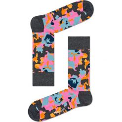 Happy Socks - Skarpetki Flower. Szare skarpetki damskie marki Happy Socks, z elastanu. W wyprzedaży za 24,90 zł.