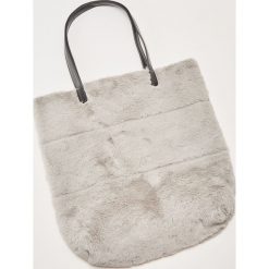 Torba shopper z łączonych materiałów - Szary. Szare torby damskie na zakupy marki House, z materiału. Za 79,99 zł.