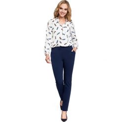 Eleganckie Granatowe Spodnie Cygaretki. Niebieskie spodnie damskie Molly.pl, s. Za 139,90 zł.