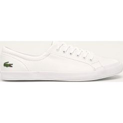 Lacoste - Tenisówki. Białe trampki i tenisówki damskie Lacoste, bez wzorów, ze skóry, bez zapięcia. Za 429,90 zł.