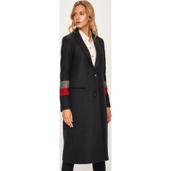 Tommy Hilfiger - Płaszcz. Niebieskie kurtki damskie TOMMY HILFIGER, s, bez wzorów, z wełny, klasyczne. W wyprzedaży za 999,90 zł.
