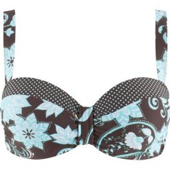 Biustonosz bikini na fiszbinach bonprix brązowo-turkusowy. Pomarańczowe stroje kąpielowe damskie bonprix, bez wzorów. Za 69,99 zł.