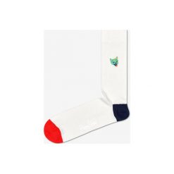 Happy Socks Ribb Embroidery Cat Skarpetki Biały. Białe skarpetki męskie Happy Socks, bez wzorów, z elastanu. Za 47,95 zł.
