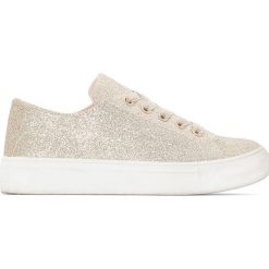 Cekinowe trampki 26-39. Żółte buty dziewczęce sportowe marki La Redoute Collections, z bawełny, na sznurówki. Za 132,26 zł.