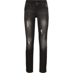 Dżinsy ze stretchem, dł. do kostki bonprix czarny "stone used". Czarne jeansy damskie bonprix. Za 134,99 zł.