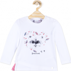 Koszulka. Białe bluzki dziewczęce bawełniane FOREST HEART, z długim rękawem. Za 29,90 zł.