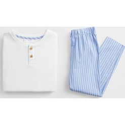 Mango Kids - Piżama dziecięca Matias 110-164 cm. Białe piżamy chłopięce Mango Kids, bez wzorów, z bawełny, bez rękawów. Za 79,90 zł.
