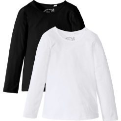 Koszulka z długim rękawem (2 szt.) bonprix czarny + biały. Czarne t-shirty damskie bonprix. Za 39,98 zł.