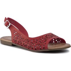 Sandały BASSANO - WS3268-3 Red. Czerwone klapki damskie Bassano, bez wzorów, ze skóry ekologicznej, bez obcasa, na obcasie. Za 49,99 zł.