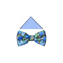 Brązowa mucha w niebieskie kwiaty A335. Pomarańczowe muszki męskie Adam Collection - Krawaty i dodatki, na co dzień, w kwiaty, z bawełny, eleganckie. Za 49,50 zł.