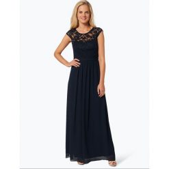 Marie Lund - Damska sukienka wieczorowa, niebieski. Niebieskie sukienki damskie Marie Lund, z haftami, z szyfonu, eleganckie, bez kołnierzyka, bez rękawów. Za 749,95 zł.