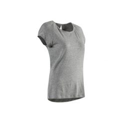 Koszulka krótki rękaw Gym & Pilates 520 damska. Szare koszulki damskie DOMYOS, m, bez wzorów, z elastanu, bez kołnierzyka, z krótkim rękawem. Za 64,99 zł.