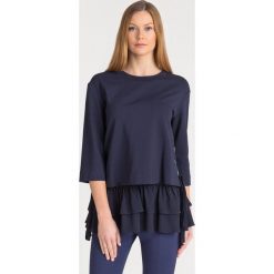 BLUZKA TWINSET. Niebieskie bluzki damskie Twinset, bez wzorów, z materiału, z okrągłym kołnierzem, bez rękawów. Za 818,30 zł.