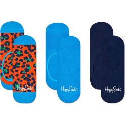 Happy Socks - Stopki Leopard (3-pak). Niebieskie skarpetki damskie marki Happy Socks, z bawełny. Za 69,90 zł.