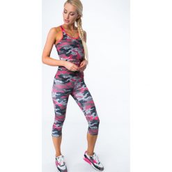 Legginsy 3/4 moro grafitowo-koralowe MR15493. Szare legginsy damskie Fasardi, s, moro. Za 69,00 zł.
