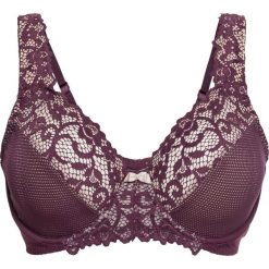 Biustonosz minimizer bonprix oberżyna - cielisty. Fioletowe biustonosze bonprix, bez wzorów, z koronki. Za 27,99 zł.