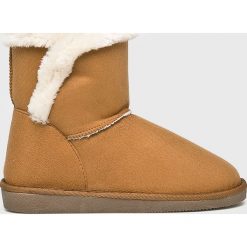 Vero Moda - Śniegowce. Pomarańczowe śniegowce damskie marki Vero Moda, z materiału. W wyprzedaży za 79,90 zł.