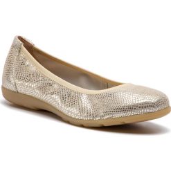 Baleriny CAPRICE - 9-22150-22 Lt Gold Rep. Fo 956. Żółte baleriny damskie Caprice, bez wzorów, z zamszu, bez obcasa, bez zapięcia. Za 199,90 zł.
