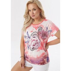 Koralowa Bluzka Lyrae. Pomarańczowe bluzki damskie Born2be, xl, bez wzorów, bez kołnierzyka, bez rękawów. W wyprzedaży za 39,99 zł.