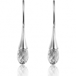 Kolczyki z kryształami Swarovski. Szare kolczyki damskie marki Biżuteria z kryształkami Swarovski, z kryształem, z zapięciem typu bigiel. W wyprzedaży za 68,95 zł.