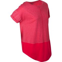Shirt sportowy z kontrastowymi elementami, krótki rękaw bonprix czerwień granatu melanż. Czerwone bluzki sportowe damskie bonprix, bez wzorów, z okrągłym kołnierzem, z krótkim rękawem, krótkie, bez kaptura. Za 49,99 zł.