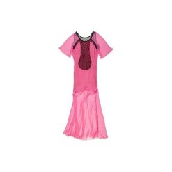 Jedwabna suknia z koronkowymi plecami. Różowe sukienki damskie marki Diamond dust, s, bez wzorów, z elastanu, bez kołnierzyka, bez rękawów. Za 1300,00 zł.