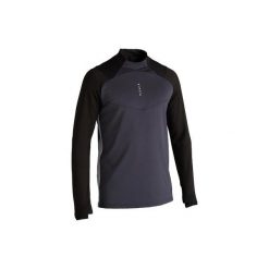 Bluza do piłki nożnej T500 na suwak 1/2. Niebieskie bluzy męskie KIPSTA, s, bez wzorów, z elastanu, bez kołnierzyka, bez rękawów, bez kaptura. Za 69,99 zł.