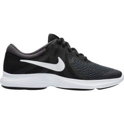 BUTY NIKE REVOLUTION 4 (GS). Czarne buty dziewczęce sportowe marki Nike, na wiosnę, bez wzorów, z materiału, bez zapięcia, nike revolution. Za 159,99 zł.