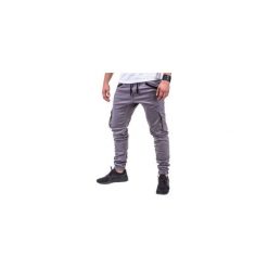 Joggery męskie: SPODNIE MĘSKIE JOGGERY P388 – SZARE
