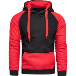 Bluza męska z kapturem czerwona Recea. Czerwone bluzy męskie Recea, xl, bez wzorów, z bawełny, klasyczne, z kapturem, bez rękawów, z kapturem. W wyprzedaży za 39,99 zł.