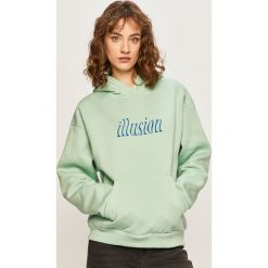 Local Heroes - Bluza Illusion. Zielone bluzy damskie LOCAL HEROES, s, z aplikacjami, z bawełny, bez rękawów, z kapturem. Za 279,90 zł.