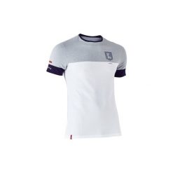 Koszulka do piłki nożnej FF100 Anglia. Białe t-shirty damskie marki KIPSTA, s, z bawełny. Za 44,99 zł.
