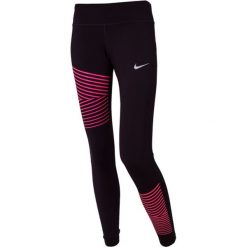 Legginsy Nike Power Epic Flash Tights W Ciemno-Fioletowe. Fioletowe spodnie damskie marki Nike, na jesień, bez wzorów, z elastanu, do biegania. Za 149,99 zł.