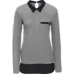 Sweter z bluzką 2 w 1 bonprix szary melanż. Szare swetry klasyczne damskie bonprix. Za 99,99 zł.