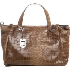 Shopper bag damskie: Skórzana torebka w kolorze brązowym – 40 x 22 x 17 cm