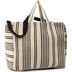 Torebka SEAFOLLY - Essential Stripe Beach Tote 71525-BG White/Blac. Brązowe torebki klasyczne damskie Seafolly, bez wzorów, z materiału, klasyczne, bez dodatków. Za 279,00 zł.