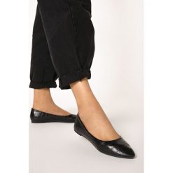 Czarne Balerinki Wirenth. Czarne baleriny damskie Born2be, bez wzorów, ze skóry, klasyczne, bez obcasa, na płaskiej podeszwie. Za 59,99 zł.