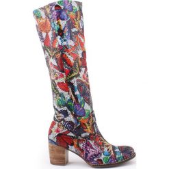 Kozaki - skóra naturalna - model 154 - kolor motyl. Szare kozaki damskie Zapato, do pracy, na lato, ze skóry, biznesowe, na wysokim obcasie, na obcasie, bez zapięcia. W wyprzedaży za 366,75 zł.