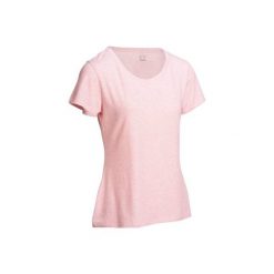 Koszulka Gym 500. Różowe t-shirty damskie DOMYOS, xl, z bawełny. W wyprzedaży za 17,99 zł.