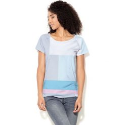 Colour Pleasure Koszulka damska CP-034 27 niebiesko-szaro-różowo-biała r. XXXL-XXXXL. Białe bluzki damskie marki Colour pleasure. Za 70,35 zł.