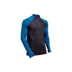 Bluza do piłki nożnej T500 na suwak 1/2 limitowana seria. Niebieskie bluzy męskie KIPSTA, xs, bez wzorów, z elastanu, bez kołnierzyka, bez rękawów, bez kaptura. Za 64,99 zł.