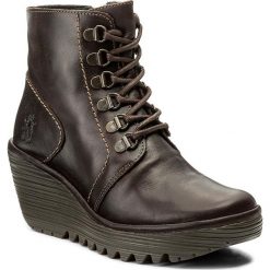 Botki FLY LONDON - Yarnfly P500772001 Dk. Brown. Brązowe buty zimowe damskie Fly London, z materiału, na obcasie. W wyprzedaży za 349,00 zł.
