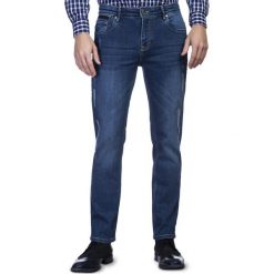 Spodnie FABIANO SMGS030030. Niebieskie spodnie męskie Giacomo Conti, m, bez wzorów, z elastanu, klasyczne. Za 249,00 zł.