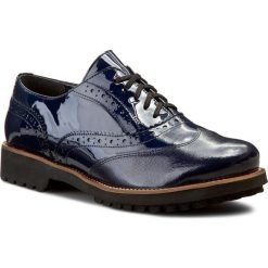 Oxfordy ANN MEX - 7602 05LW+05KR Granatowy. Niebieskie jazzówki damskie marki Ann Mex, z lakierowanej skóry, na obcasie. W wyprzedaży za 219,00 zł.