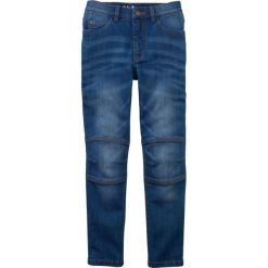 Dżinsy z wzmocnionymi kolanami Slim Fit bonprix niebieski "stone”. Niebieskie spodnie chłopięce bonprix, bez wzorów, z jeansu. Za 59,99 zł.