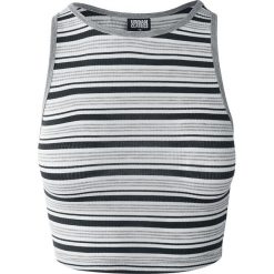Topy damskie: Urban Classics Ladies Rib Stripe Cropped Top Top damski niebieski/biały