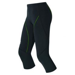 Odlo Damskie Legginsy Biegowe 3/4 Fury Black/Green S. Czarne legginsy damskie marki Odlo, s, na fitness i siłownię. W wyprzedaży za 148,00 zł.