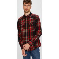 Wrangler - Koszula. Brązowe koszule męskie na spinki Wrangler, l, w kratkę, z bawełny, z klasycznym kołnierzykiem, z długim rękawem. Za 259,90 zł.
